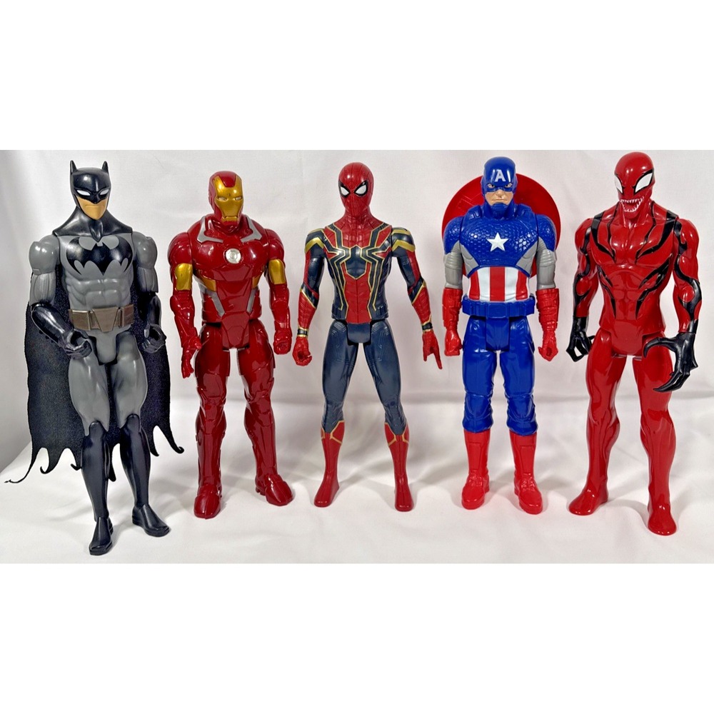 Mattel Hasbro Action Figure Lot Kids 12" Multicolor Batman Iron Man Spider-Man